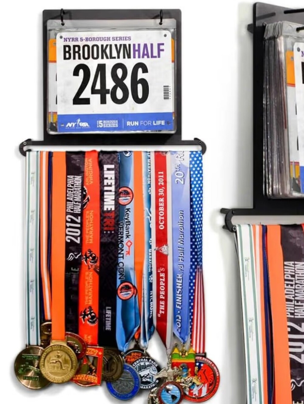 Race Bib & Medal Display Gone For a Run BibFOLIO+ Holds 24 Medals 100 Bibs